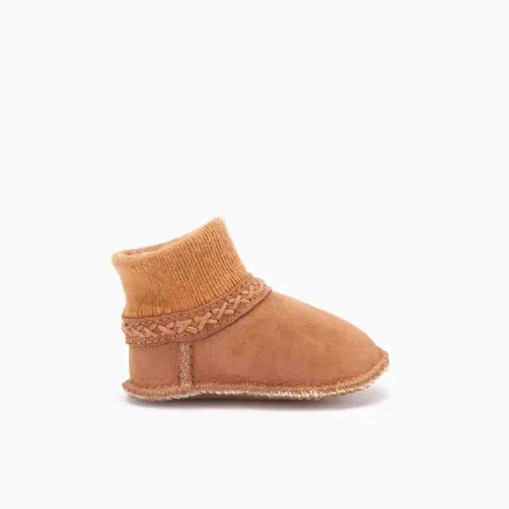 Benella with sock edge and lined ribbed hem cognac thumbnail