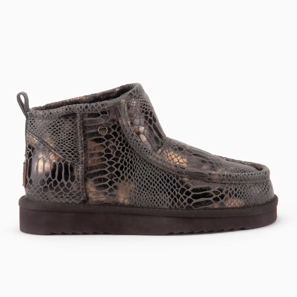 Barunga Women Suède Boot Snake Choco