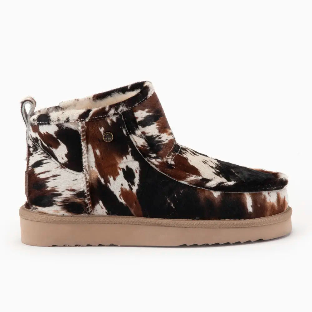 Barunga Women Boot Print Hairy Cow Black