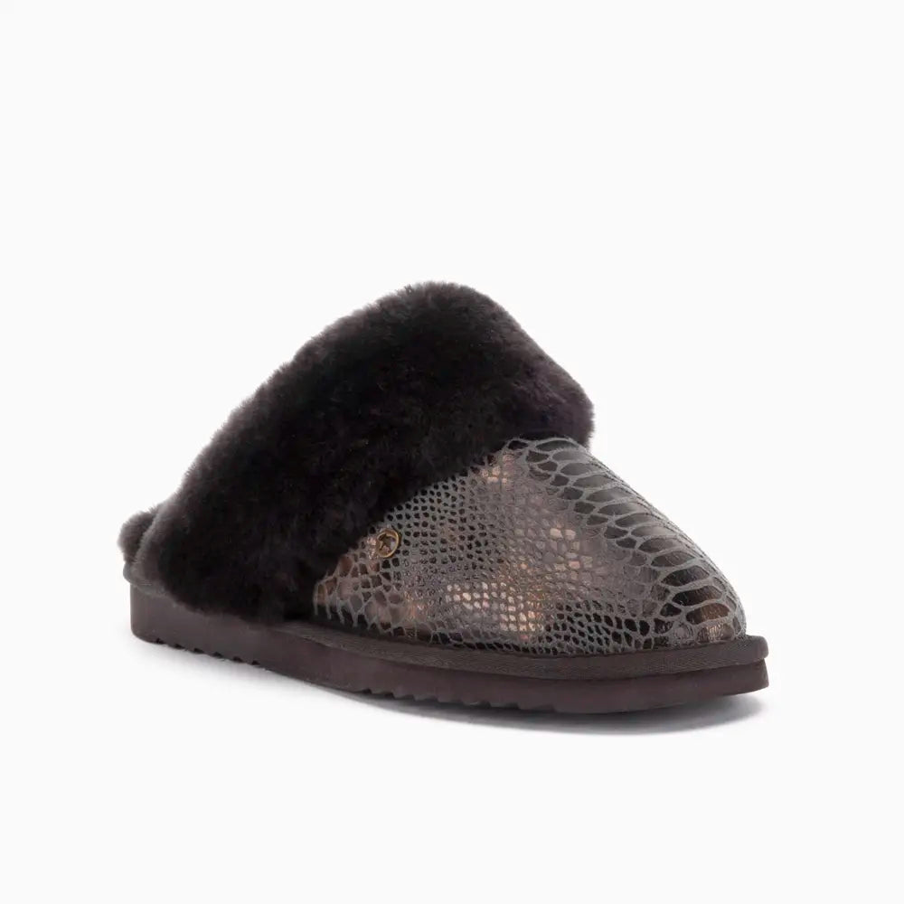 Collie Women Suède Print Snake Choco 2