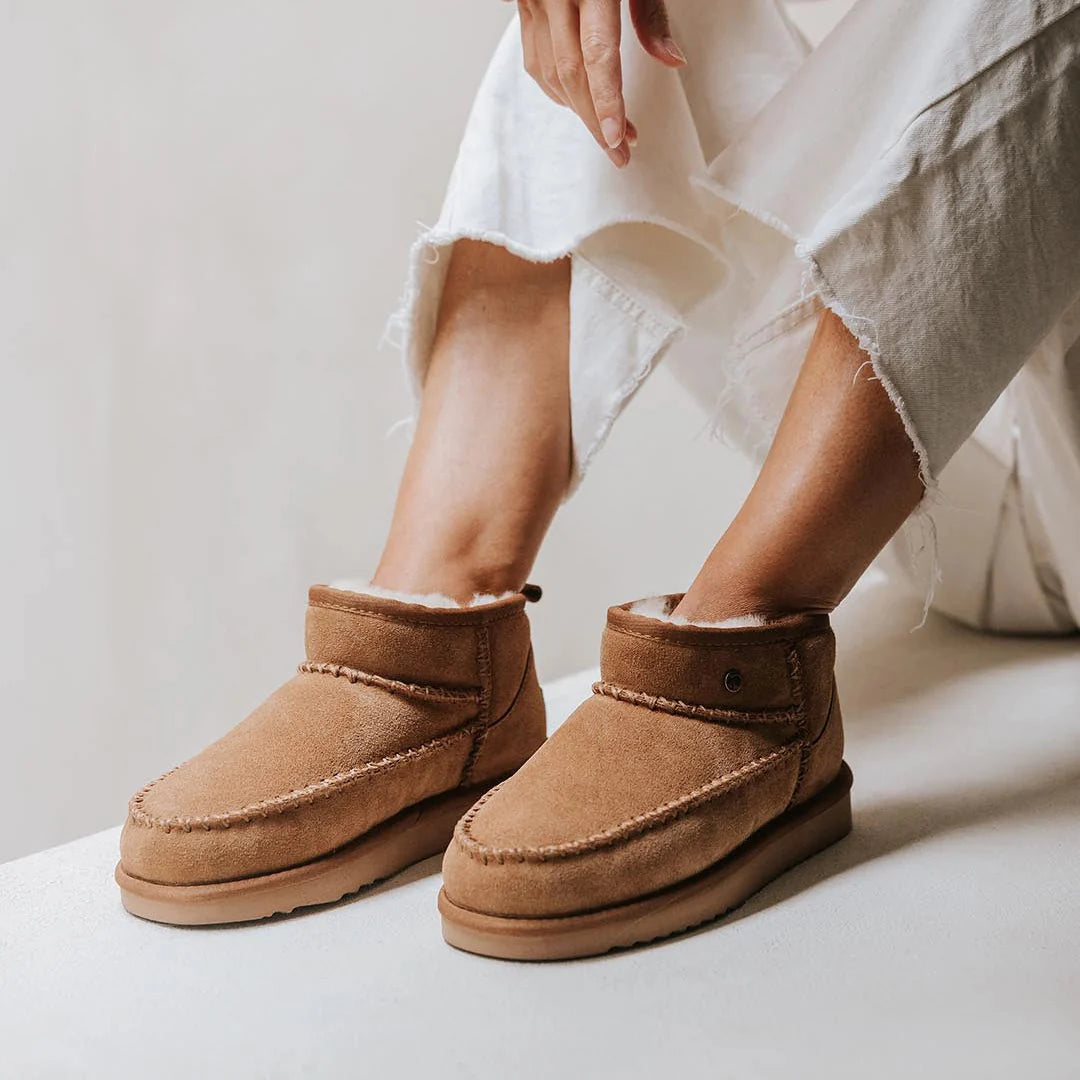 Durack dames suède stitch cognac 6