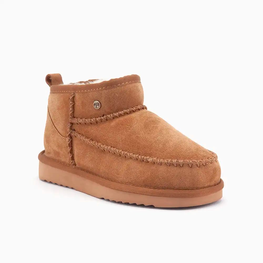 Durack dames suède stitch cognac 2