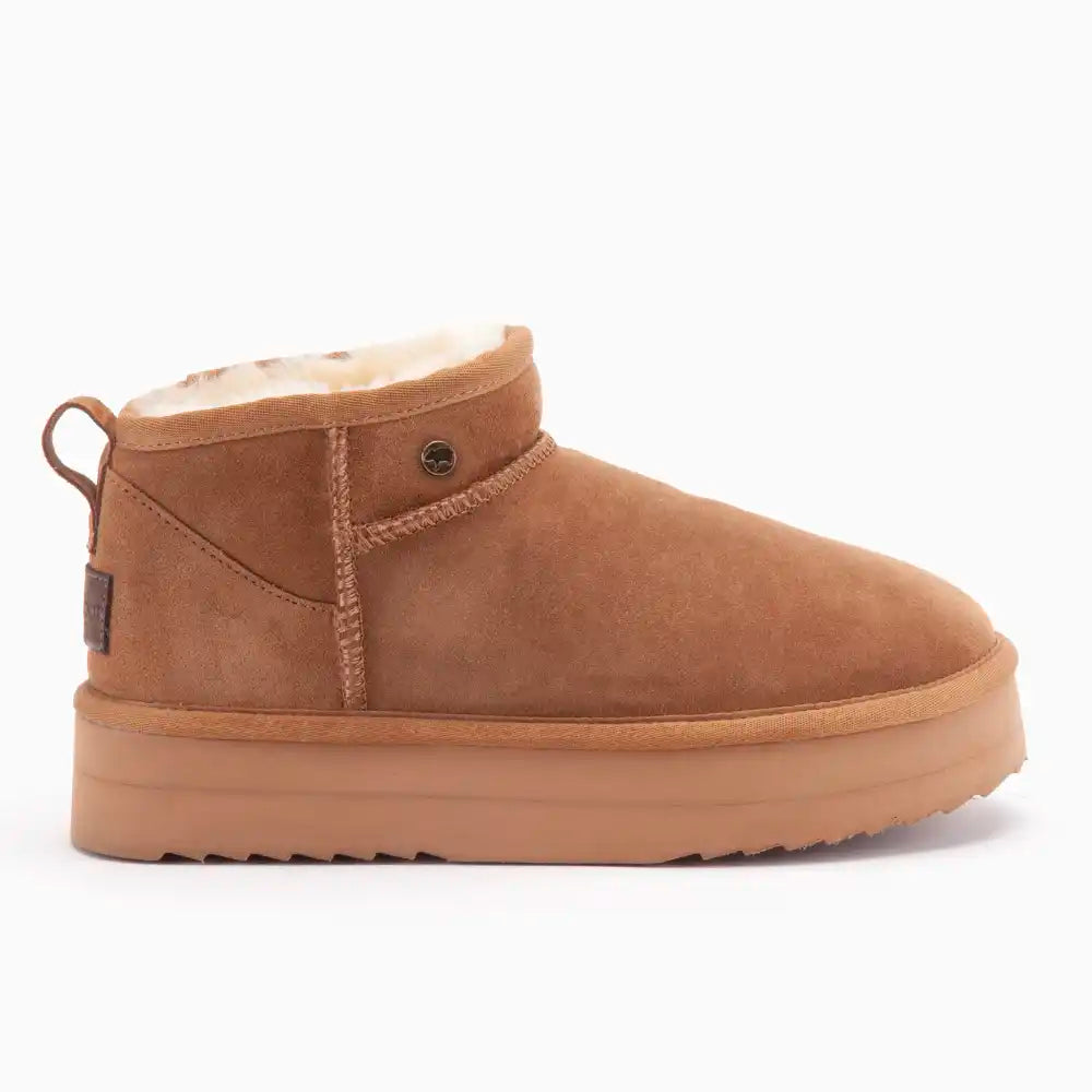 Durack dames suède plateau cognac 9