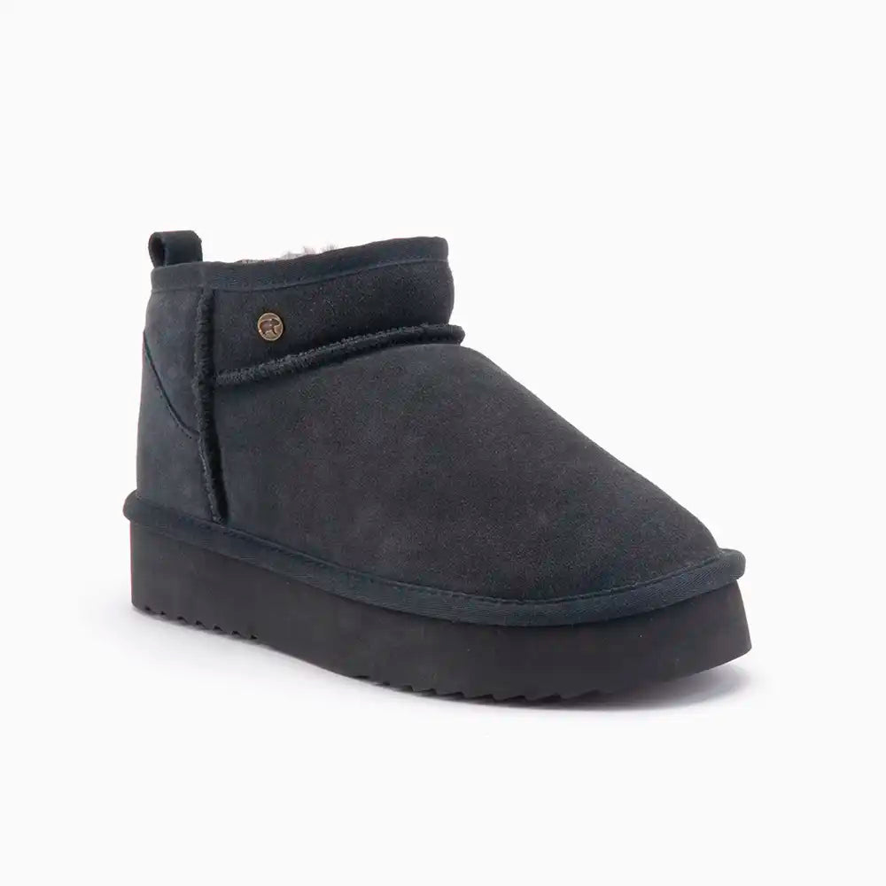 Durack dames suède plateau charcoal 1