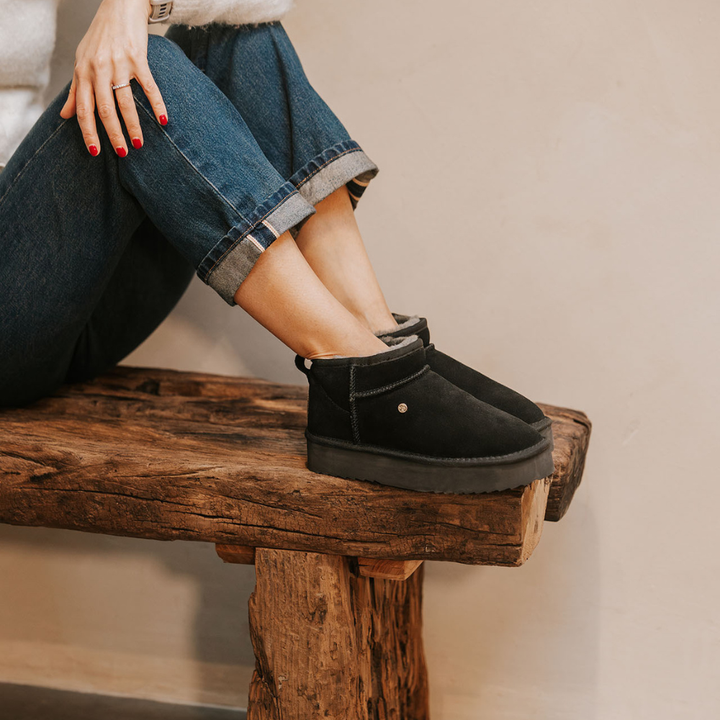 Durack Women Suède Plateau Black Grey thumbnail 1