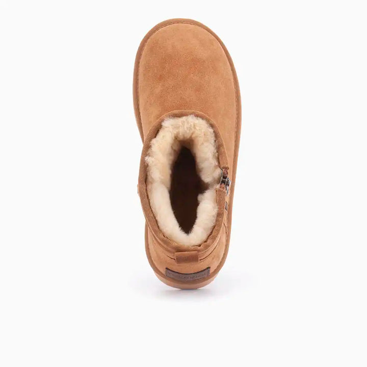 Durack suède plateau zipper cognac thumbnail 2