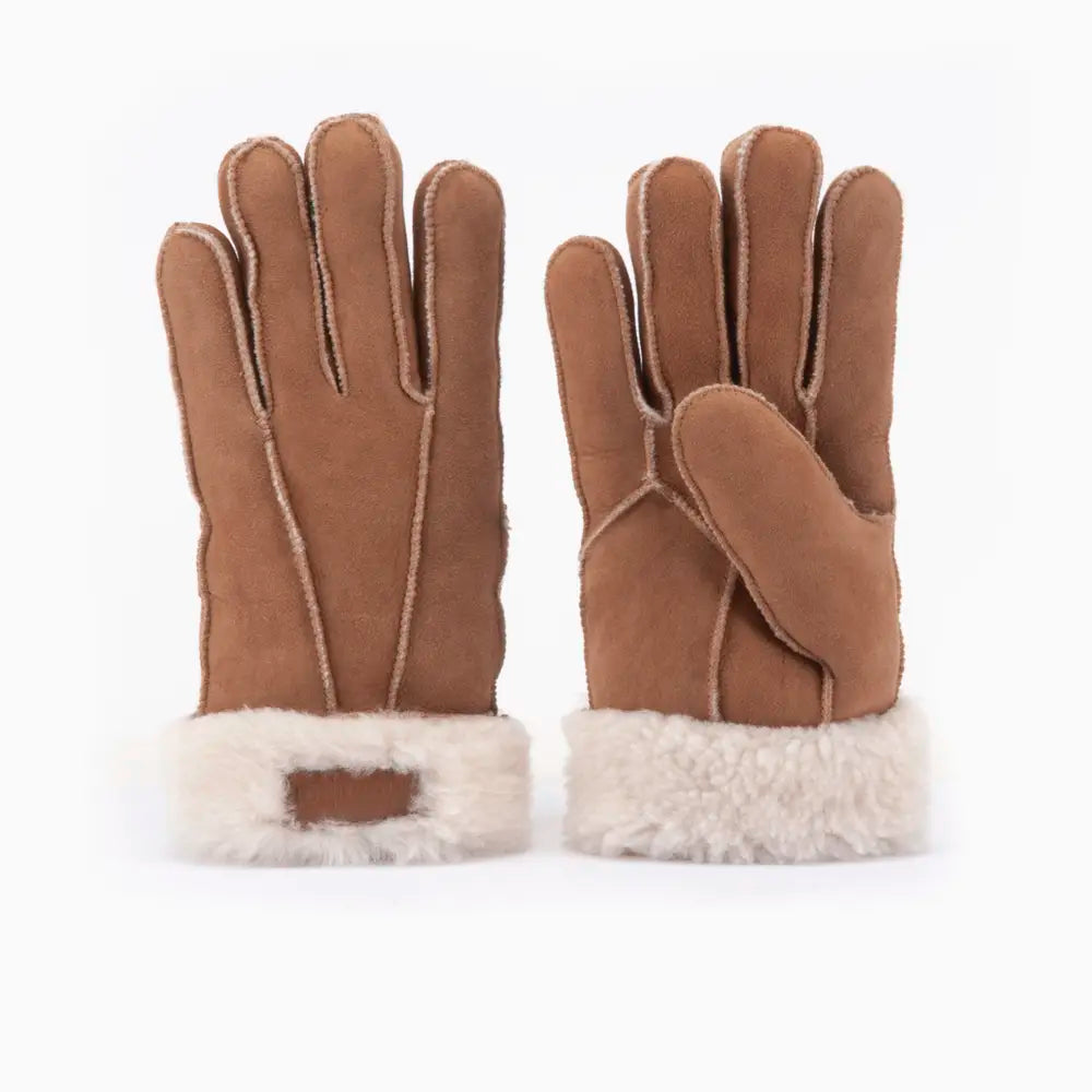Gloves Women Lammy Patchwork Cognac