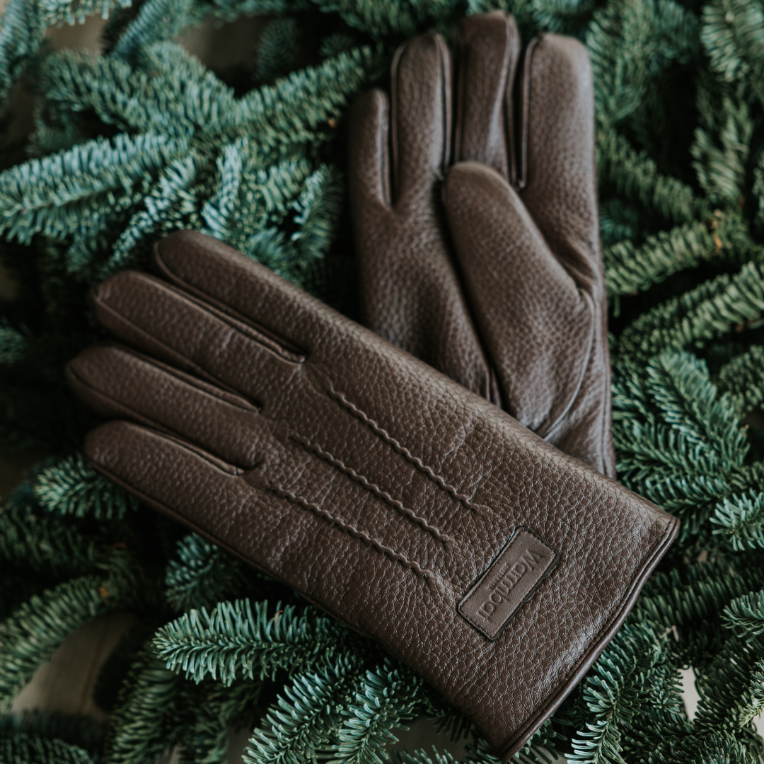 Gloves Men leather choco 1