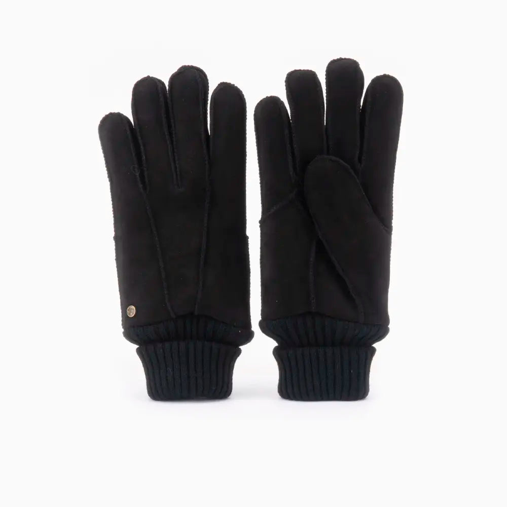 Gloves Men Lammy Patchwork Black