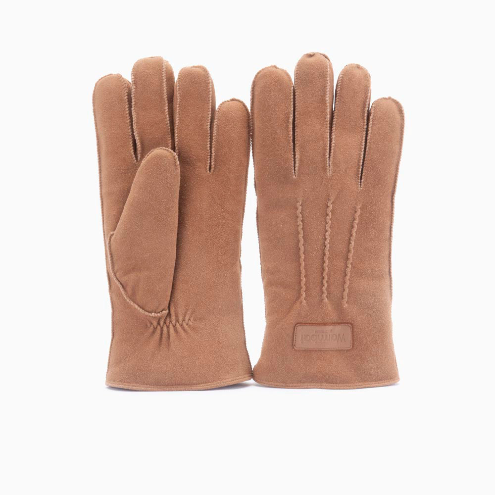 Gloves Men Goat Suède Cognac