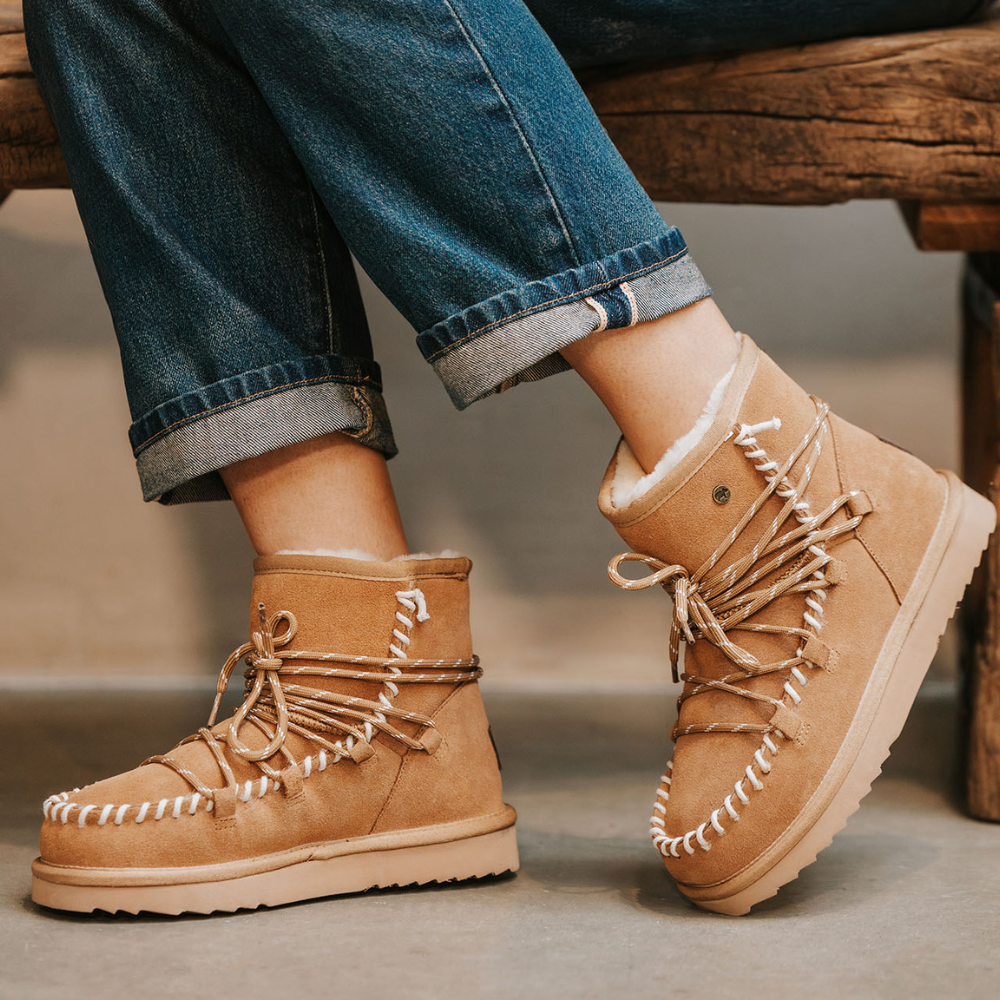 Kalbarri Women Suède Lace Boot Cognac 1