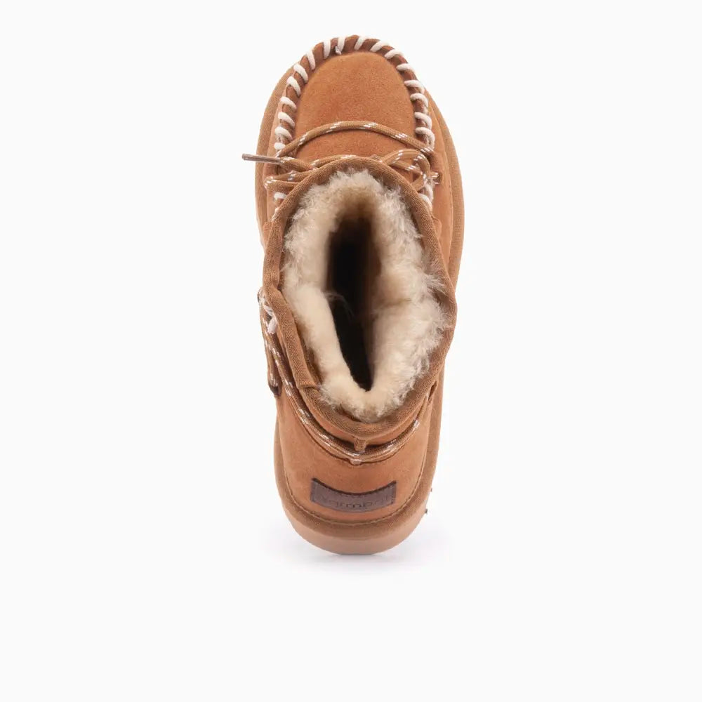 Kalbarri Women Suède Lace Boot Cognac 3