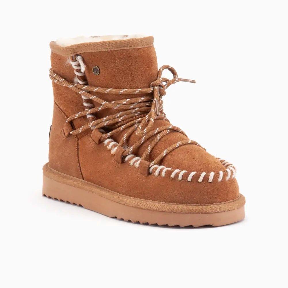 Kalbarri Women Suède Lace Boot Cognac 2