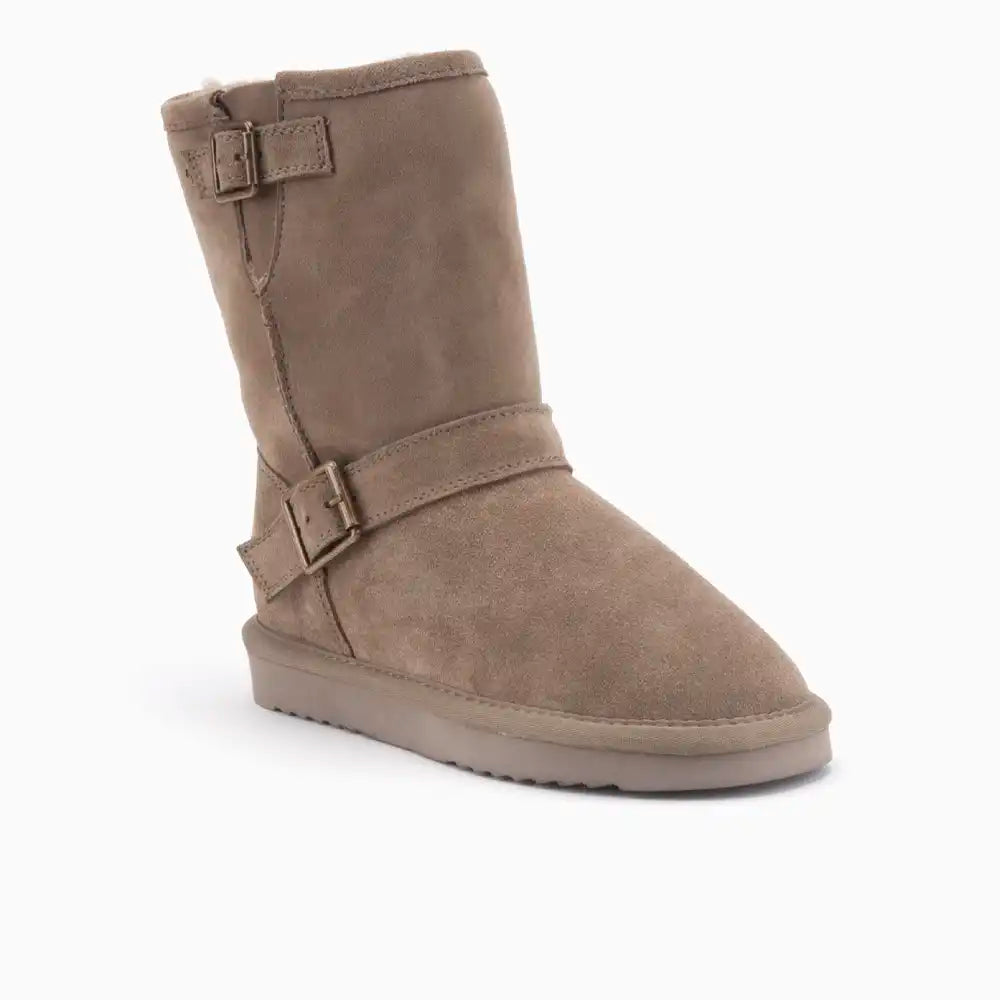 Kangaroo suède buckle moss 2