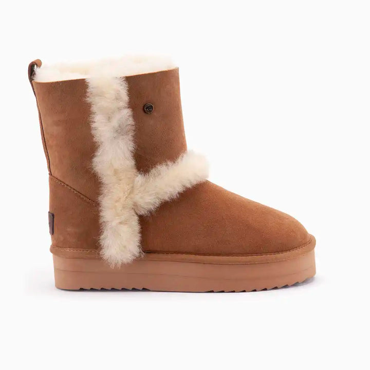 Kangaroo suède plateau wool cognac thumbnail