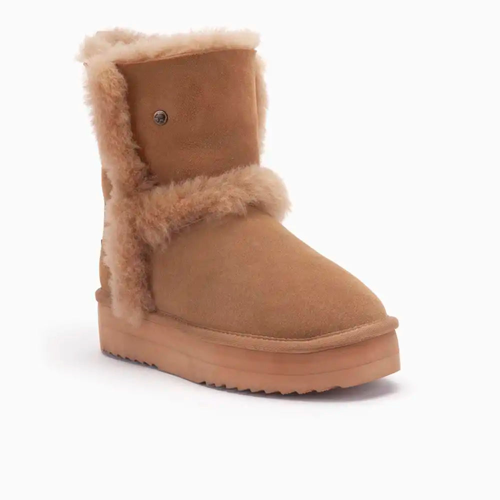 Kangaroo suède plateau wool camel 1