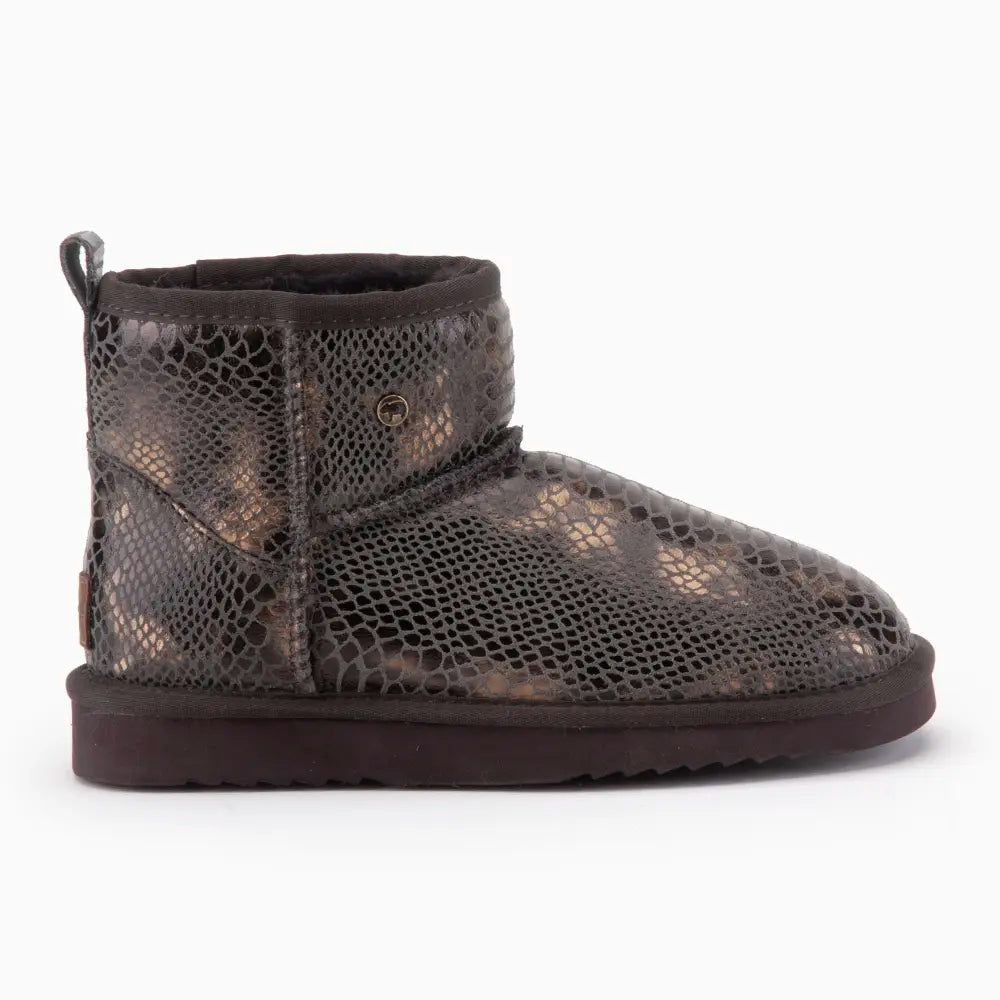 Wallaby Women Suède Boot Print Snake Choco