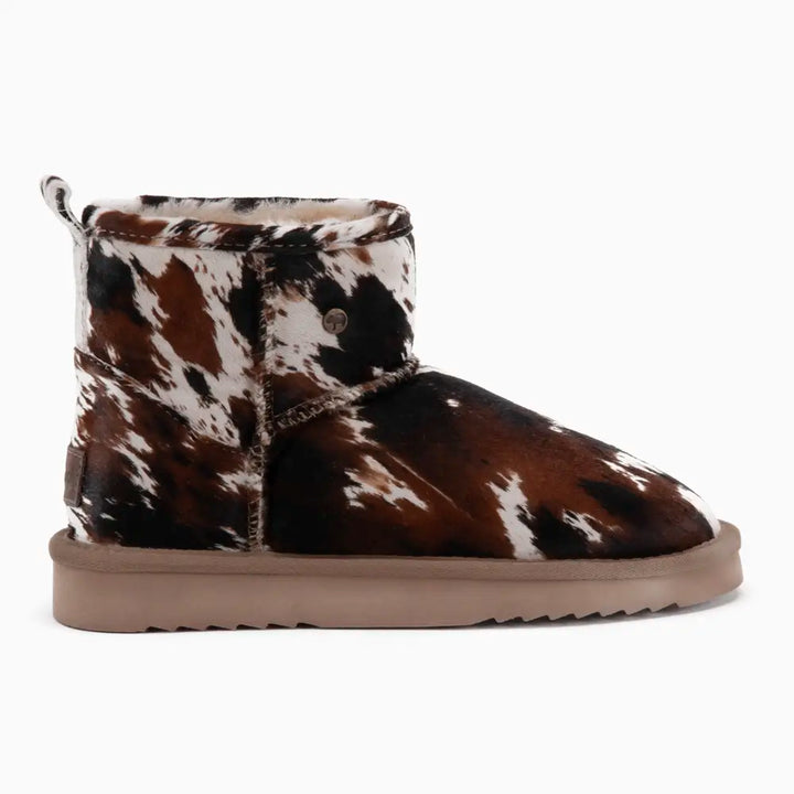 Wallaby Women Suède Boot Print Hairy Cow Black thumbnail