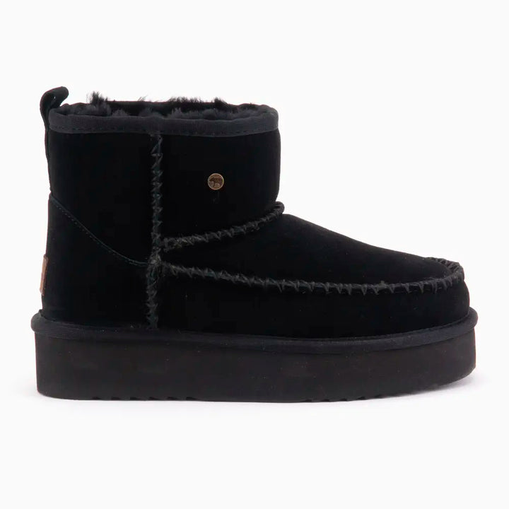 Wallaby Women Suède Boot Stitch Plateau Black thumbnail