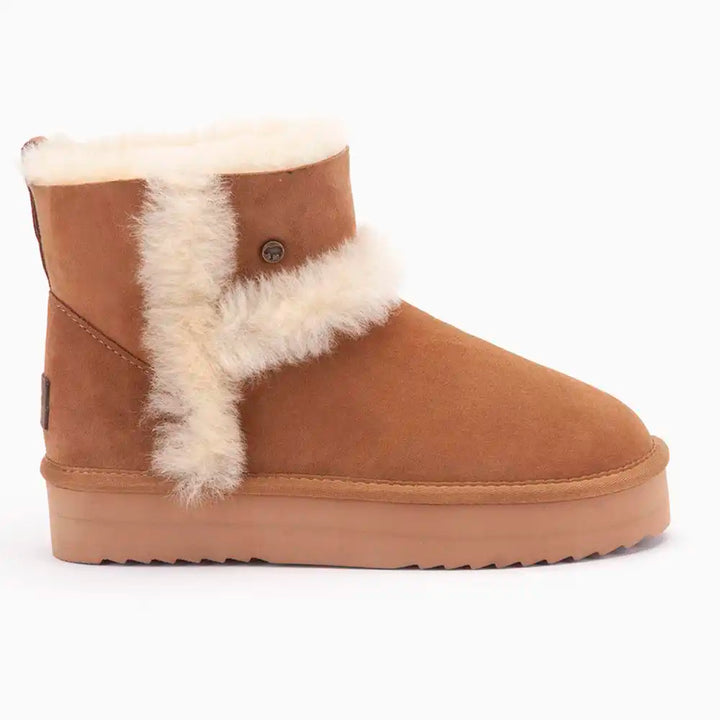 Wallaby suède plateau wool cognac thumbnail