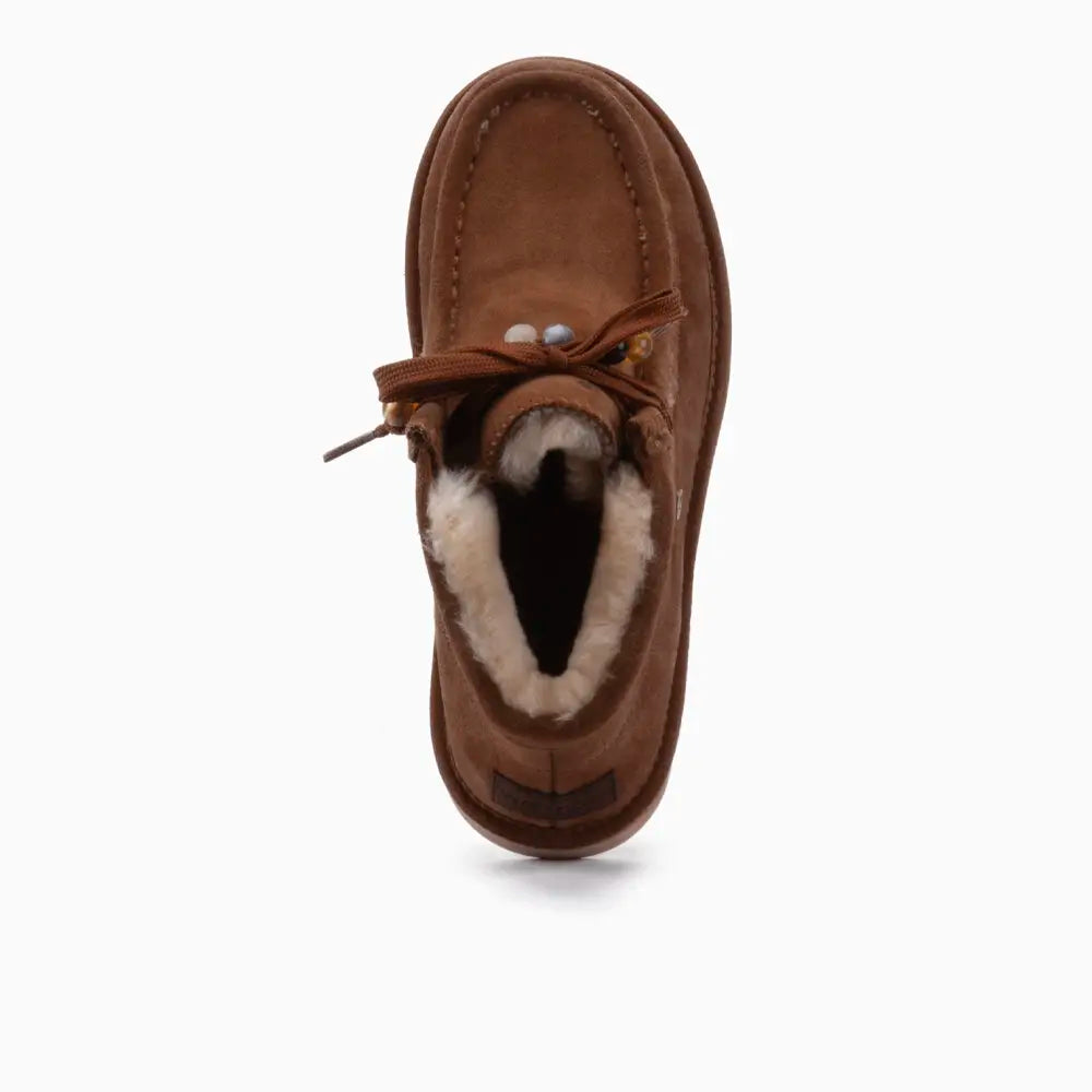 Yeppoon Women Suède Boot Beads Cognac 2