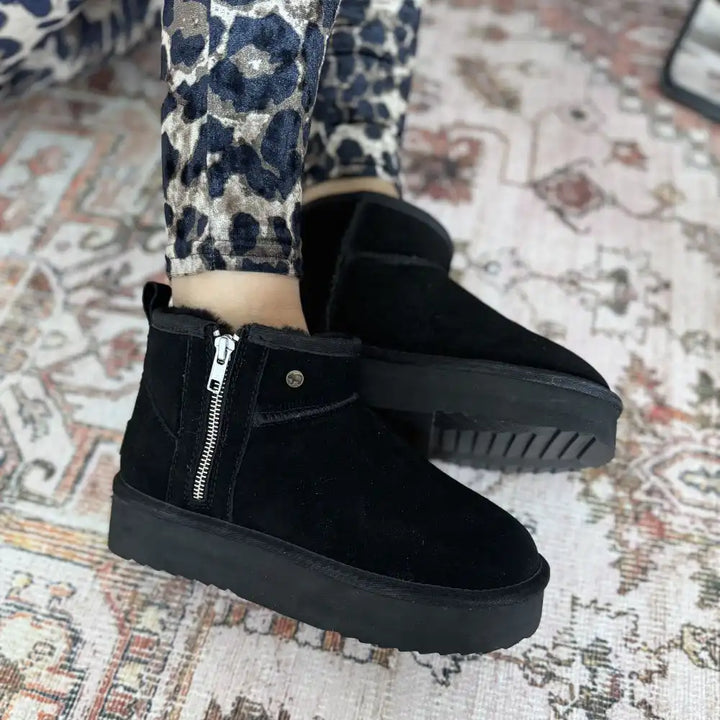 Durack suède plateau zipper black thumbnail 1